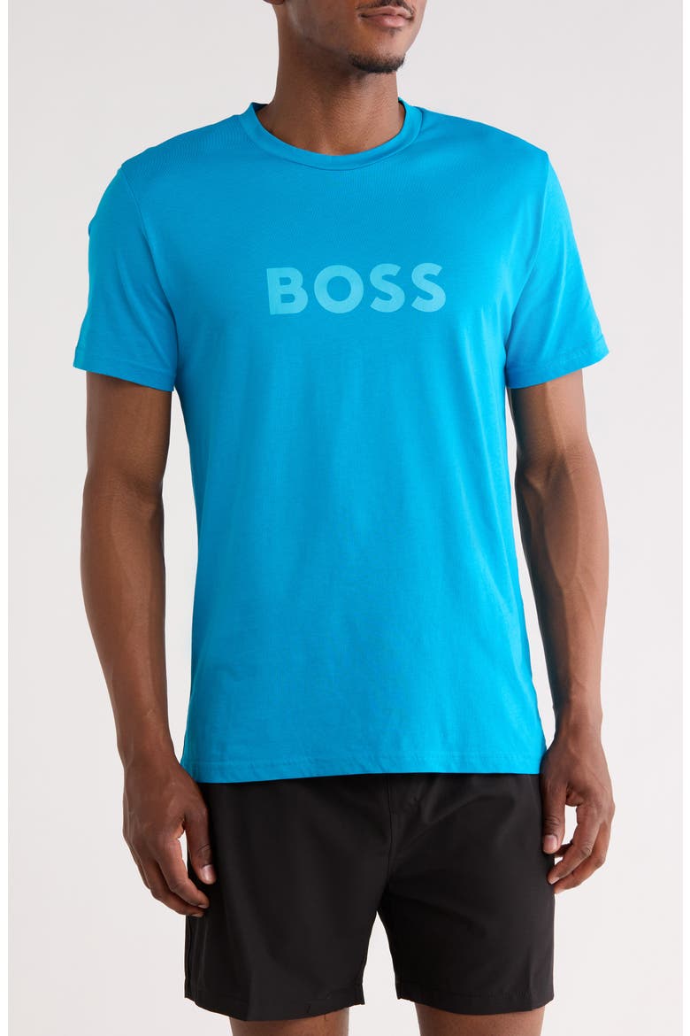 Swim Graphic T-Shirt, Main, color, TURQ/ AQUA