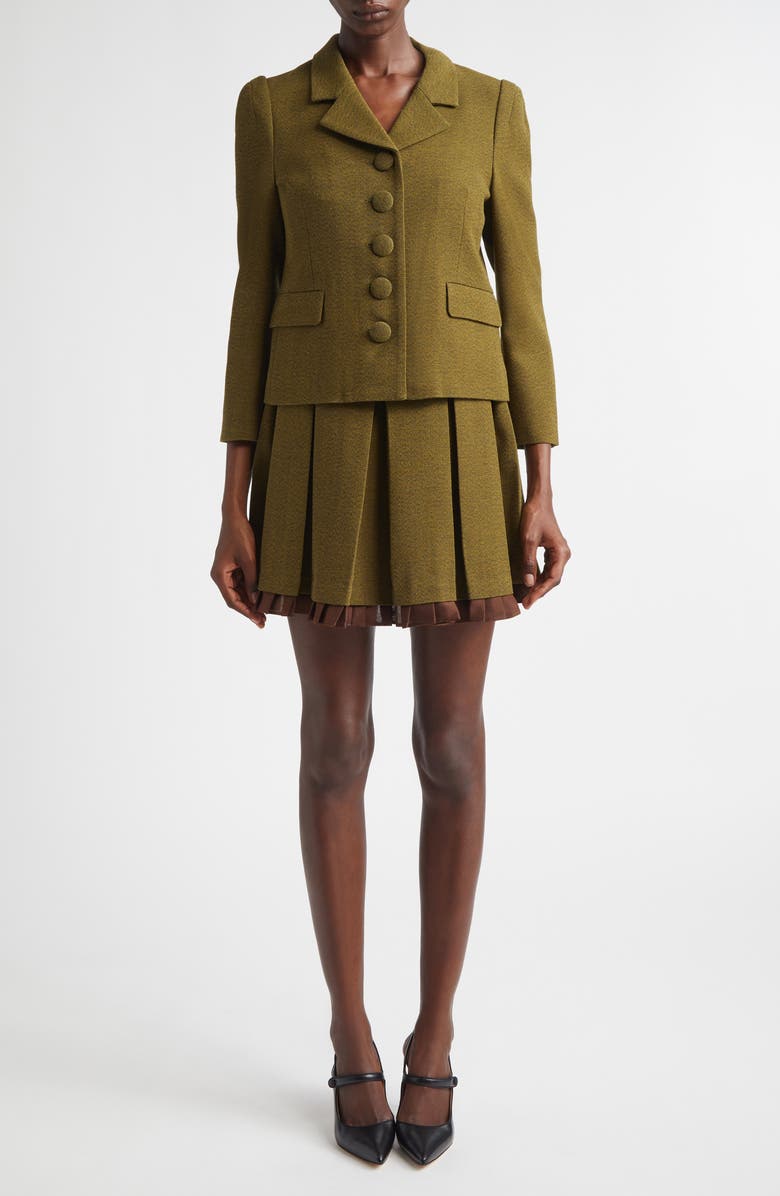 Logo Fitted Wool Blend Cardigan