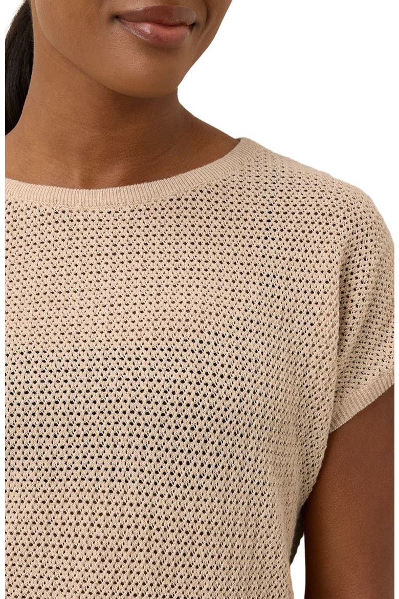 Beachside Linen Short Sleeve Top Made with Organic Cotton, Alternate, color, Sandshell