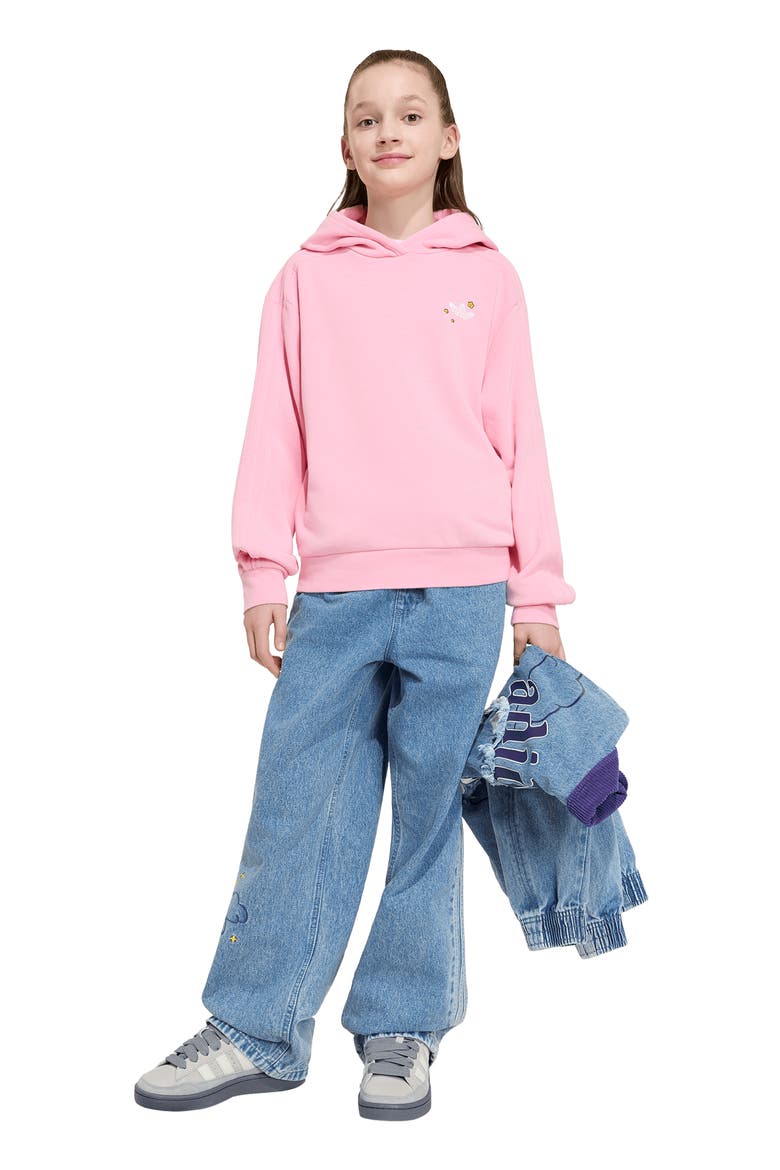 Kids' Originals Star Graphic Crop Hoodie, Alternate, color, LIGHT PINK