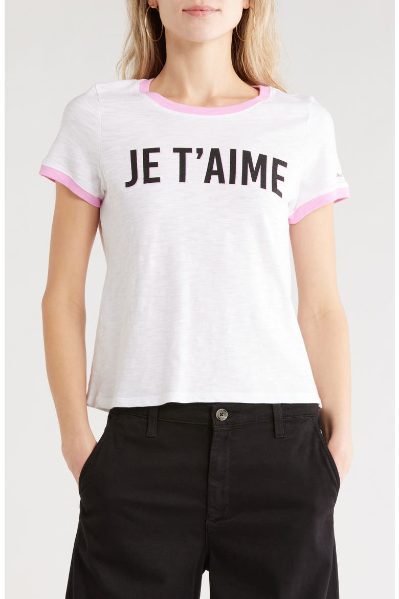 Je T'aime T-Shirt, Main, color, WHITE/ CARNATION