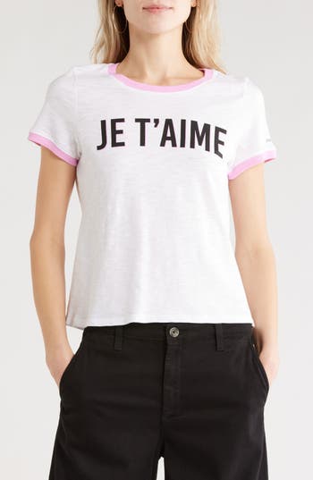 Cinq à Sept Je T'aime T-Shirt in White/Carnation at Nordstrom Rack, Size Xx-Small
