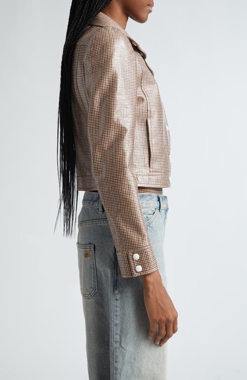 Courrèges Reedition Check Coated Jacket In Brown