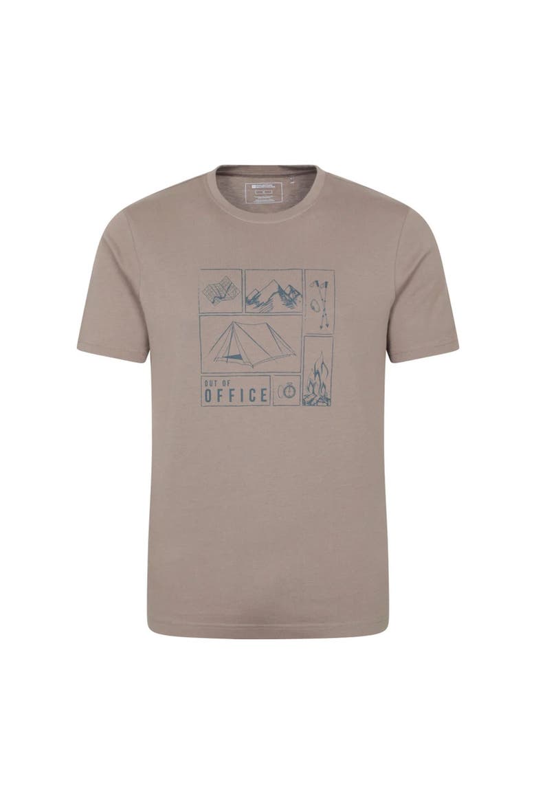 Camping Sketch Natural T-shirt, Main, color, Brown
