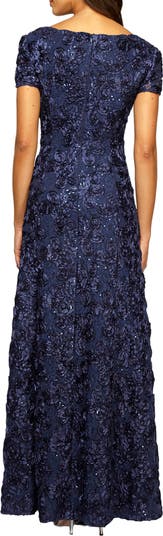 Embellished Lace A-Line Evening Gown