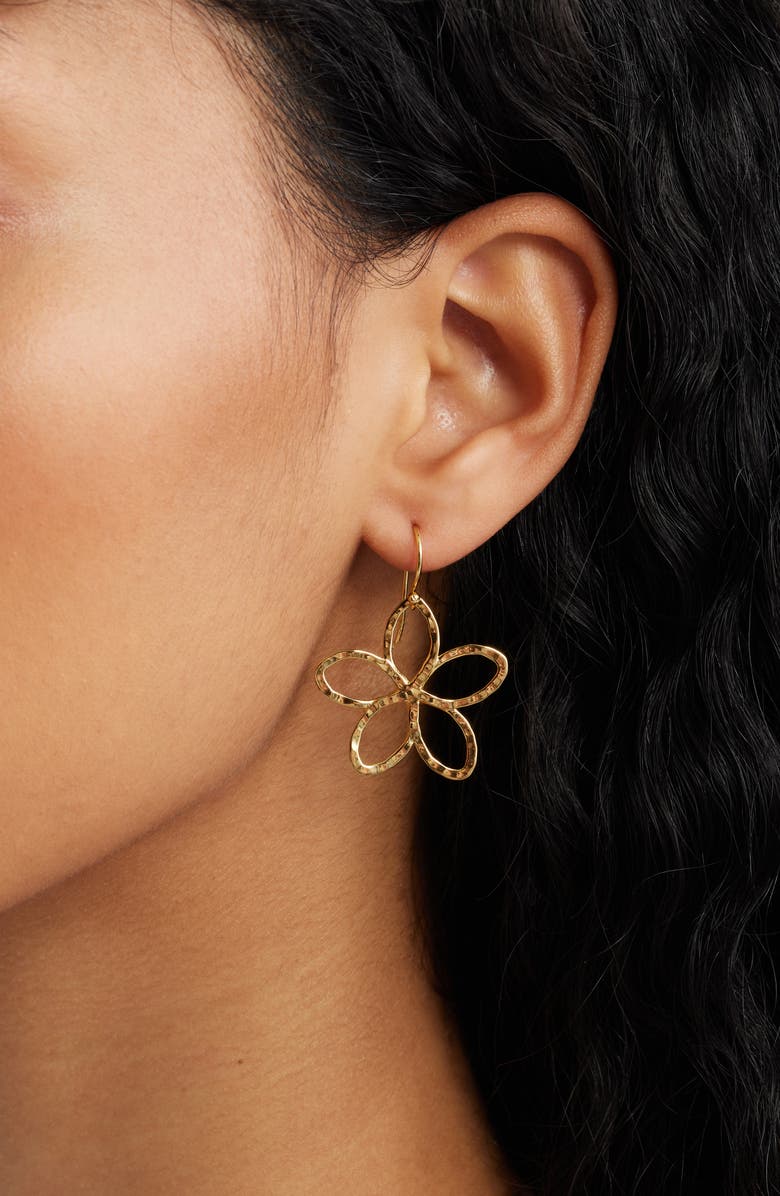 Kiara by Ki-ele Melia Floral Drop Earrings, Alternate, color, Gold