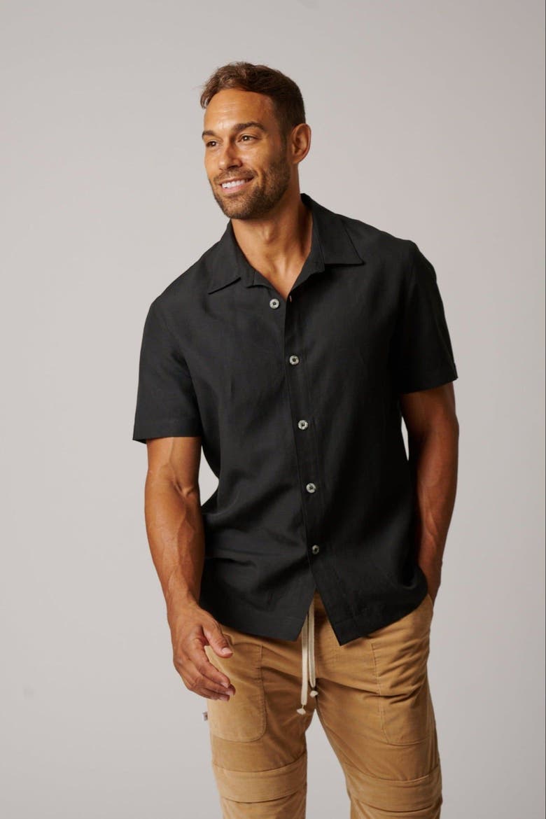Cabana Button Up, Alternate, color, Matte Black