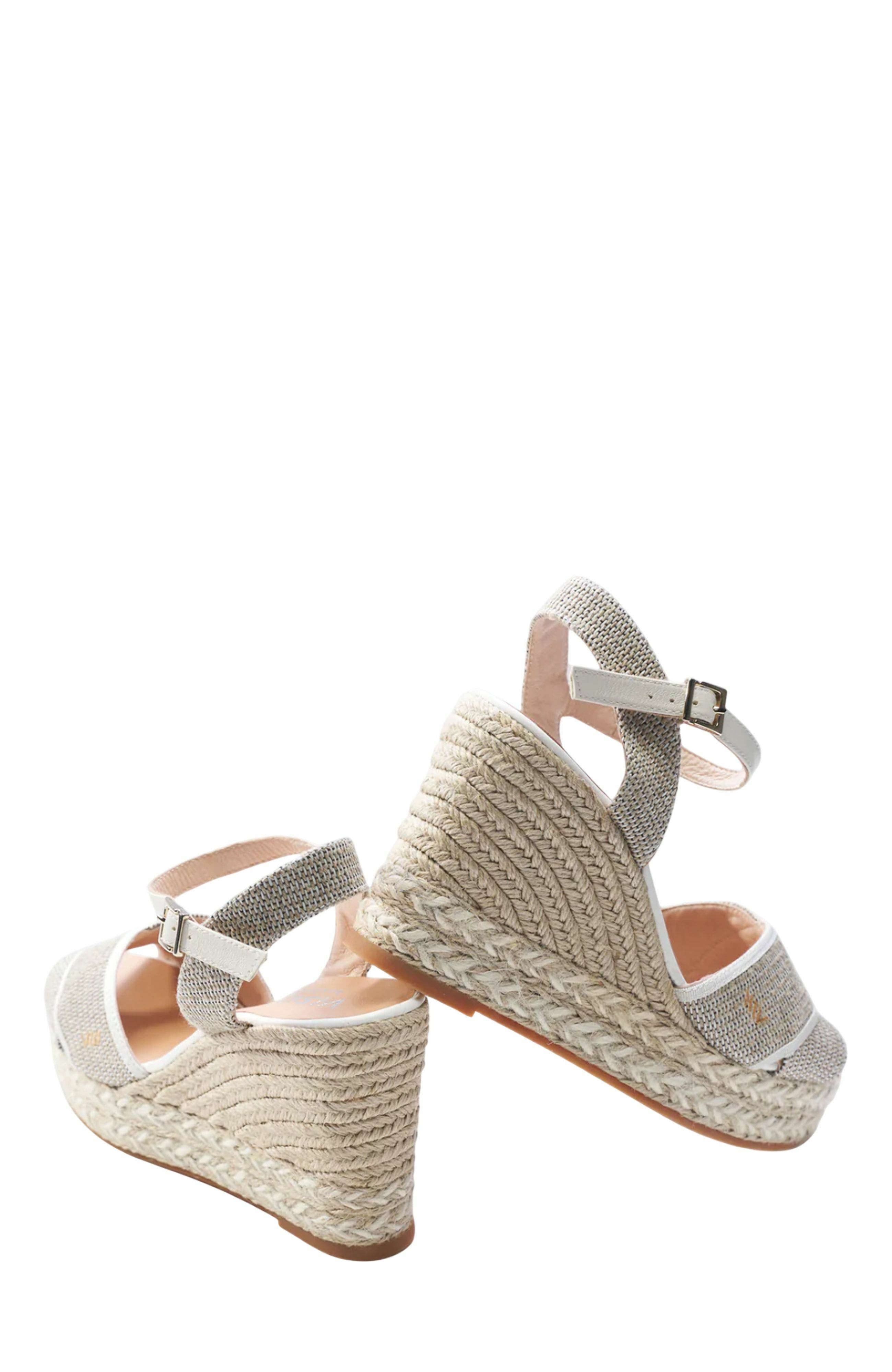 Empuria Canvas Espadrille Sandal Wedges, Alternate, color, Ivory