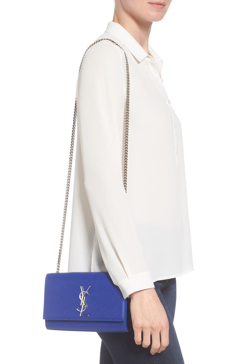 Saint Laurent Small Kate Grained Leather Crossbody Bag, Alternate, color,