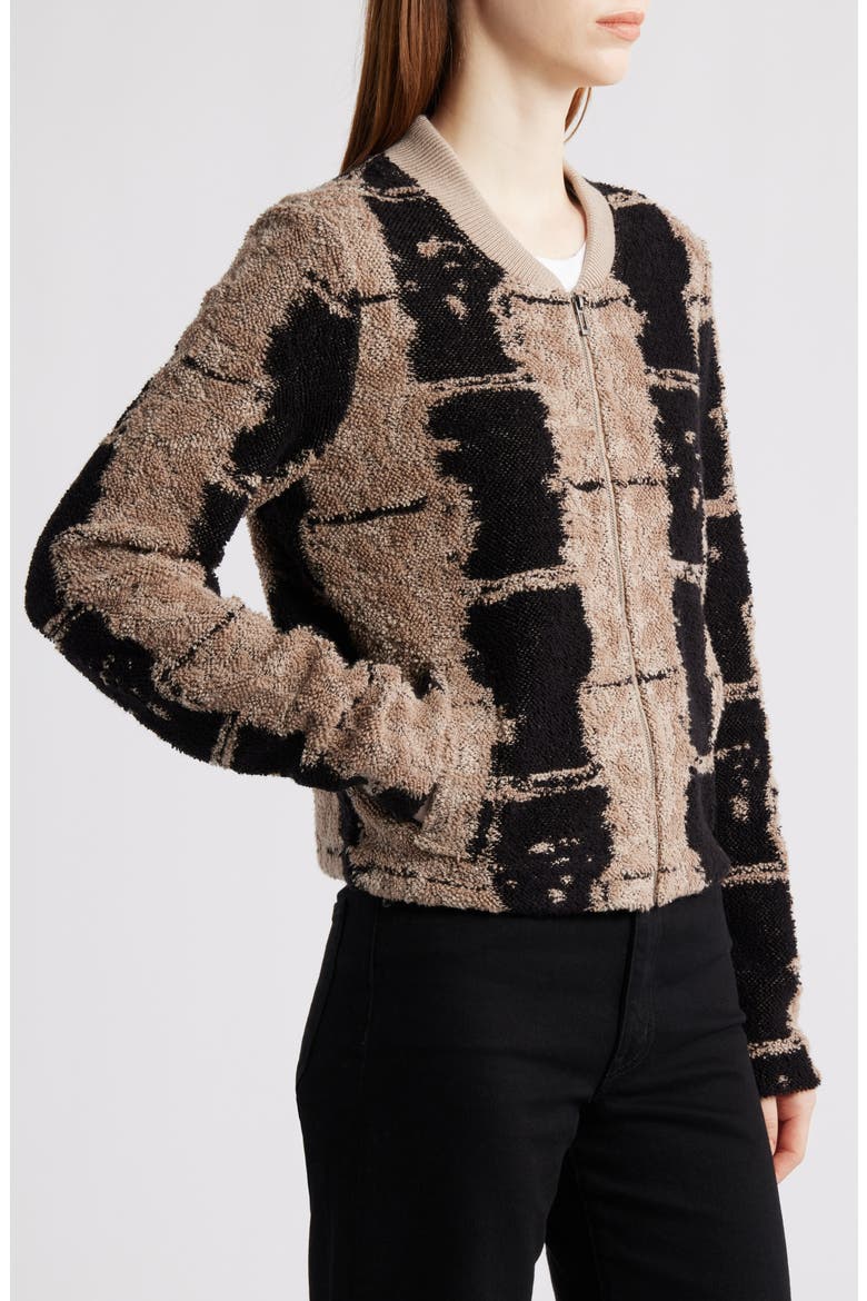 Textured Knit Bomber Jacket, Alternate, color, NEUTRAL MULTI
