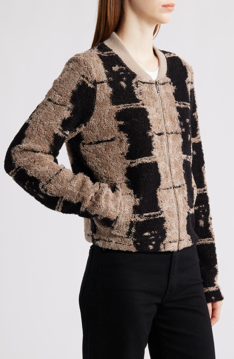 NIC+ZOE Textured Knit Bomber Jacket, Alternate, color, Neutral Multi