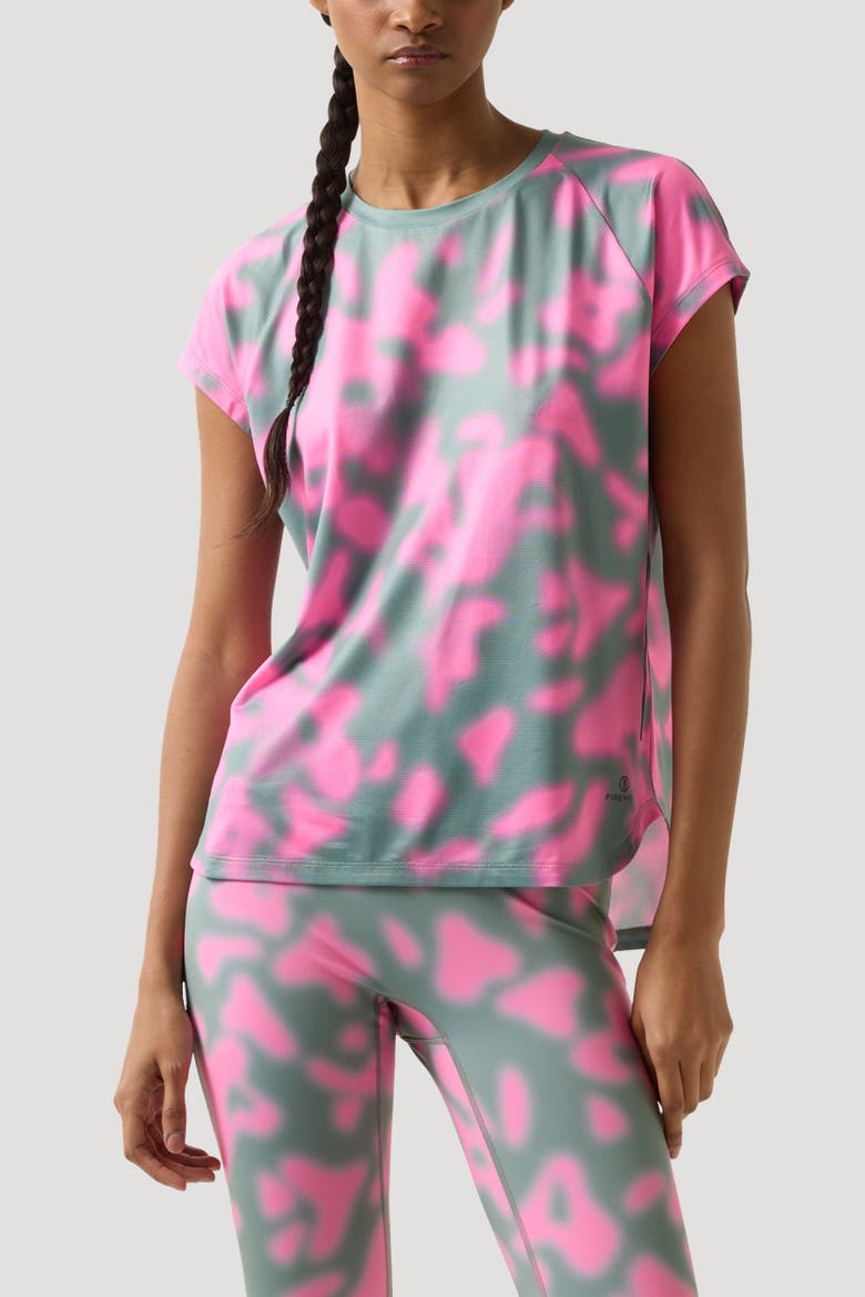 Brenna Functional Short-Sleeved Top, Alternate, color, Eucalyptus/Pink