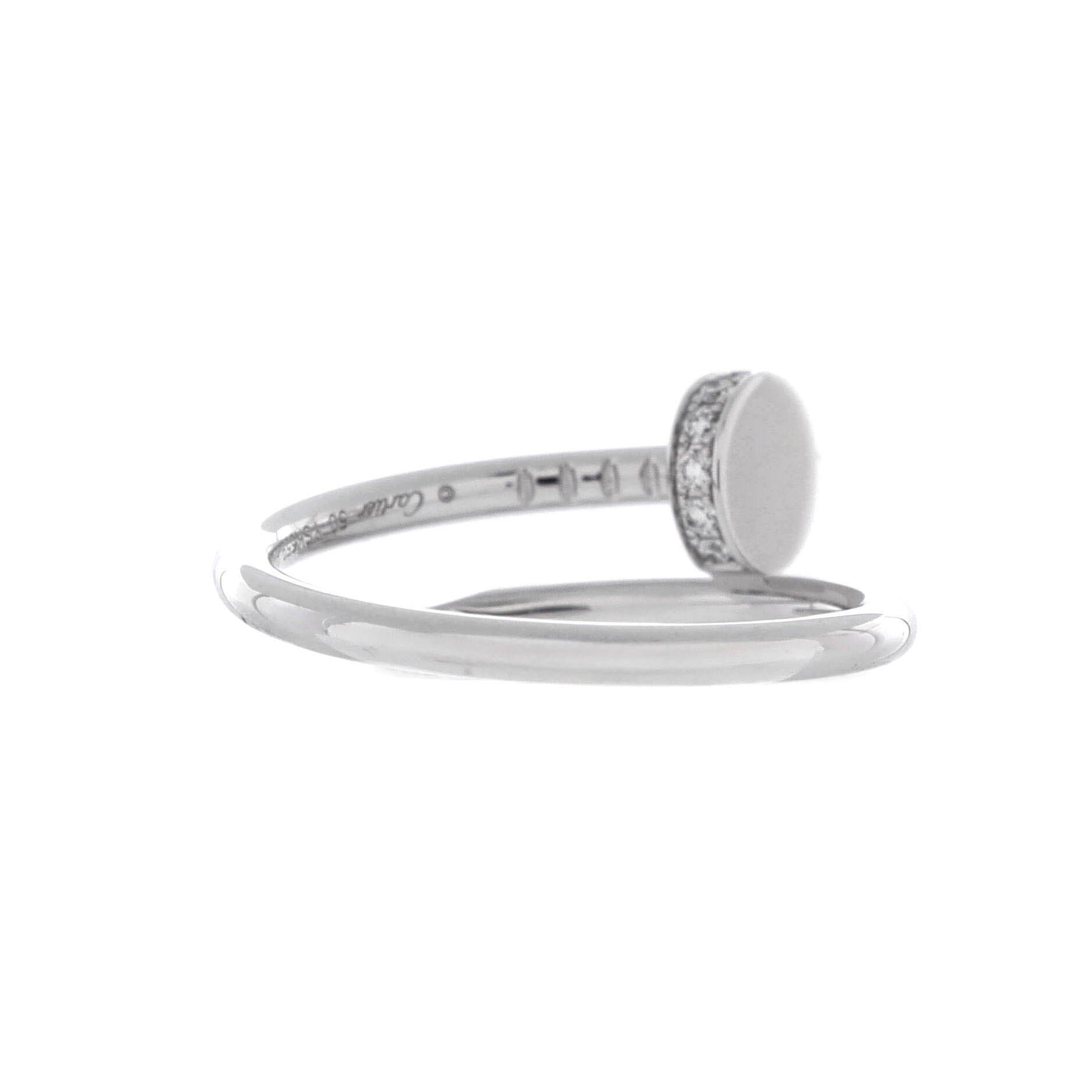 Juste un Clou Ring 18K White Gold and Diamonds Small, Alternate, color, Metallic Gold