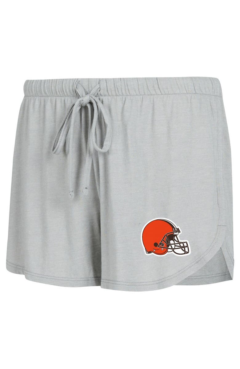 CONCEPTS SPORT Women's Concepts Sport Gray/Orange Cleveland Browns Raglan Long Sleeve T-Shirt & Shorts Lounge Set, Alternate, color,