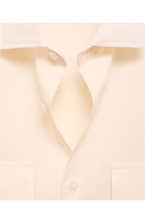 Mango Regular Fit Tencel™ Lyocell Blend Button-up Shirt In White