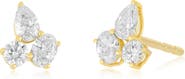 EF Collection Triple Diamond Cluster Stud Earrings