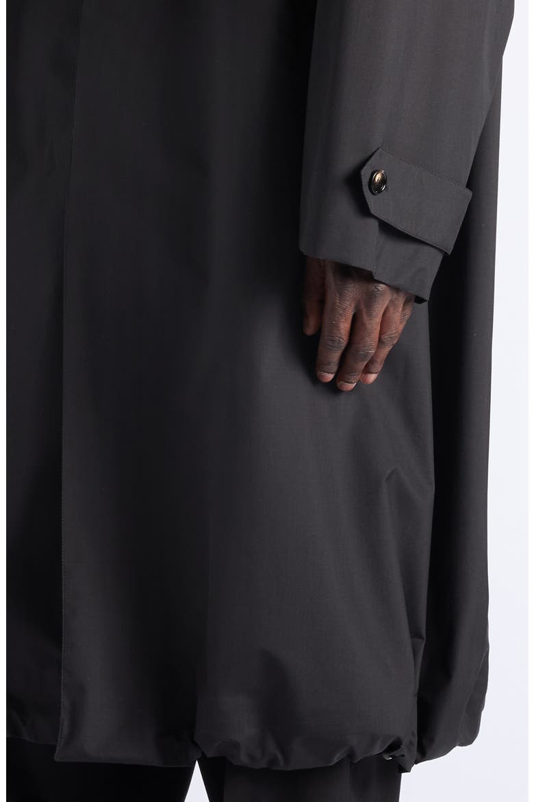 Technical Wool & Silk Trench Coat with Removable Intrecciato Collar, Alternate, color, 1010 DOUBLE BLACK