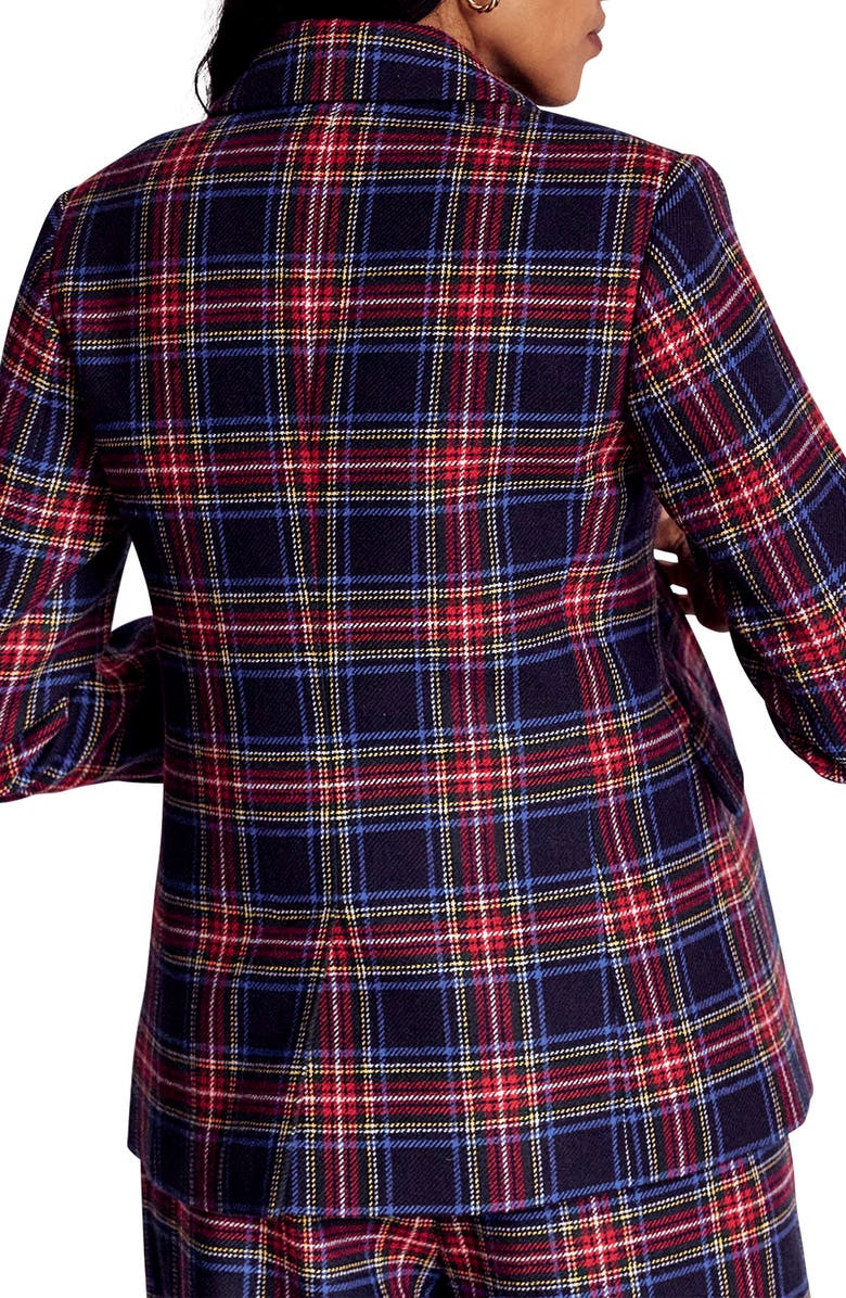 Boden Stamford Wool Blend Blazer, Alternate, color, Navy Green And Red Check
