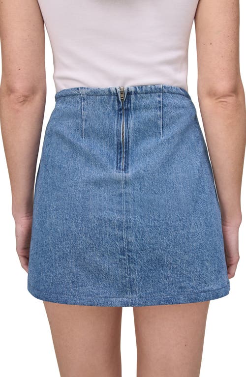 Warp & Weft Warp+weft Hav Fringe Stripe Denim Miniskirt In Indigo Stripe
