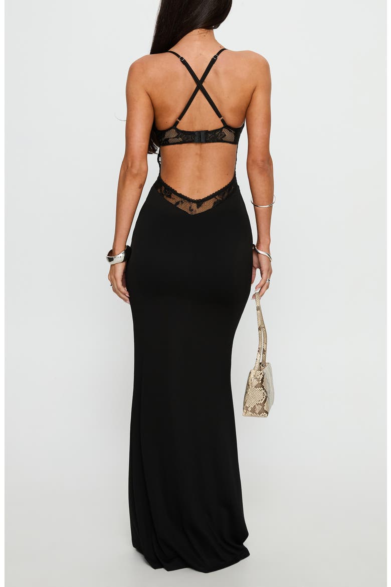 Totema Lace Gown, Alternate, color, BLACK