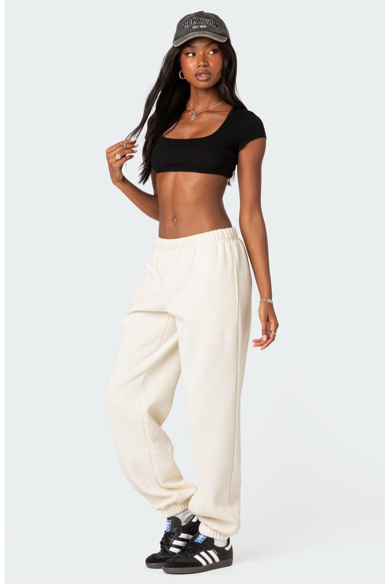 Clark Oversize Cotton Blend Sweatpants, Alternate, color, CREAM