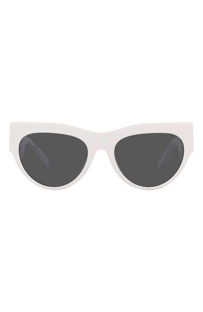 Versace 56mm Cat Eye Sunglasses, Main, color, White