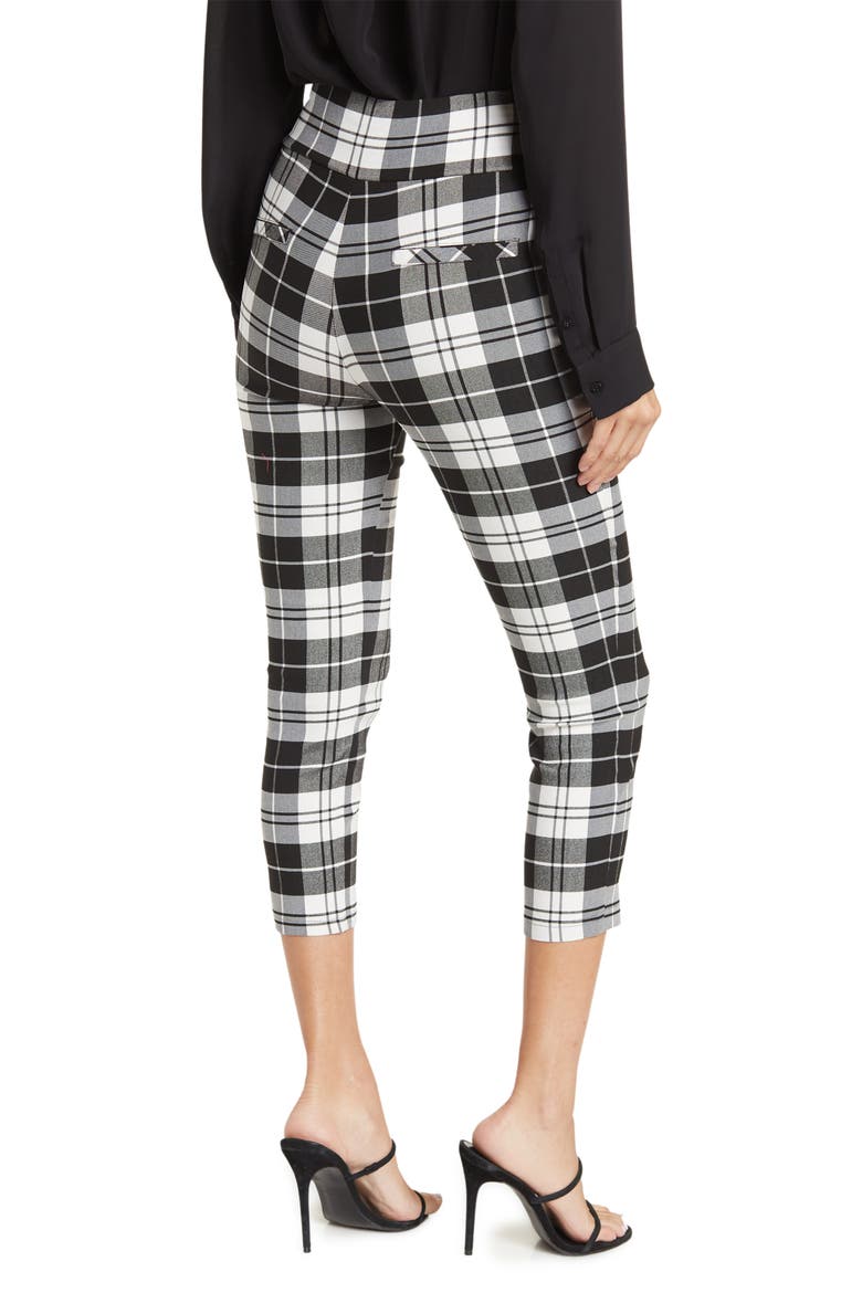 High Waist Capri, Alternate, color, WHT PLAID