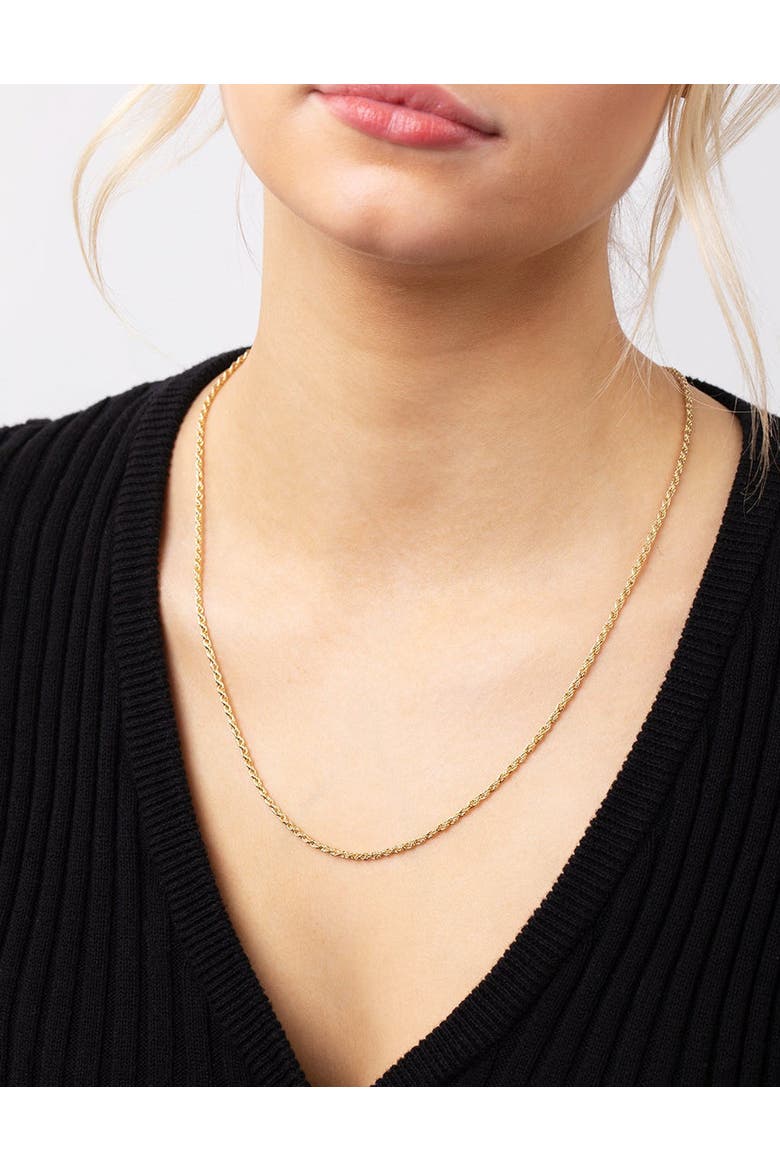 Sterling Silver Rope Chain Necklace, Alternate, color, Gold