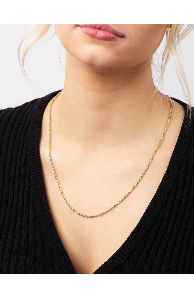 Spero London Sterling Silver Rope Chain Necklace, Alternate, color, Gold