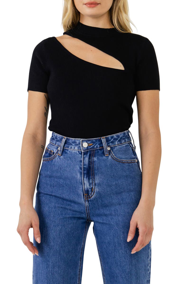 Endless Rose Cutout Mock Neck Top, Alternate, color,