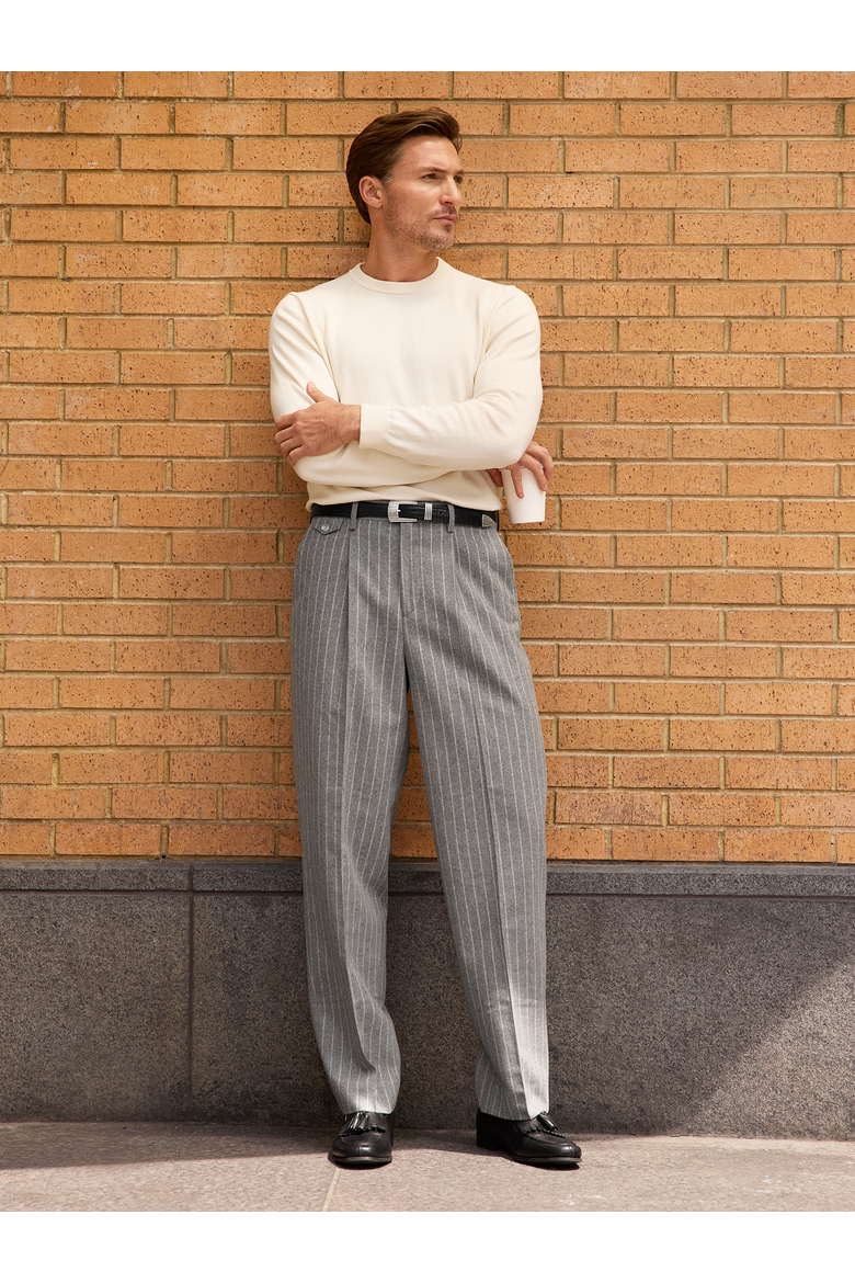 Finished Pleated  Front Pants, Alternate, color, Grey