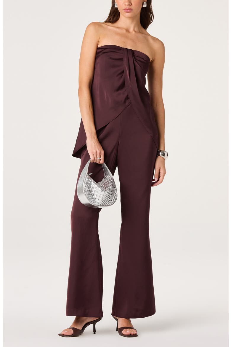 Keona Strapless Twisted Front Top, Alternate, color, RAISIN