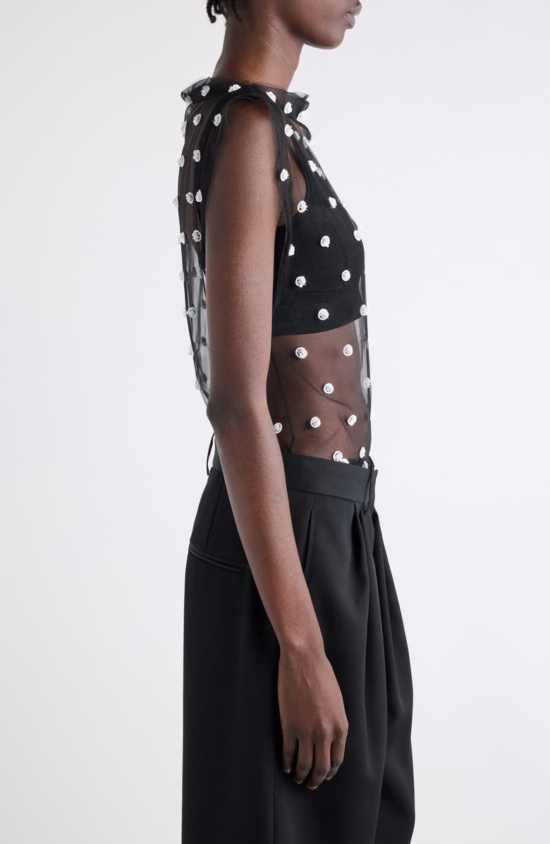 Isabel Marant Elicy Embellished Tulle Top, Alternate, color, Black