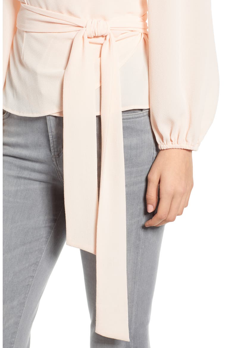 Wrap Top, Alternate, color, PINK WOOD