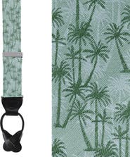 Trafalgar Nohea Palm Tree Linen Blend Novelty Button End Suspenders (braces)