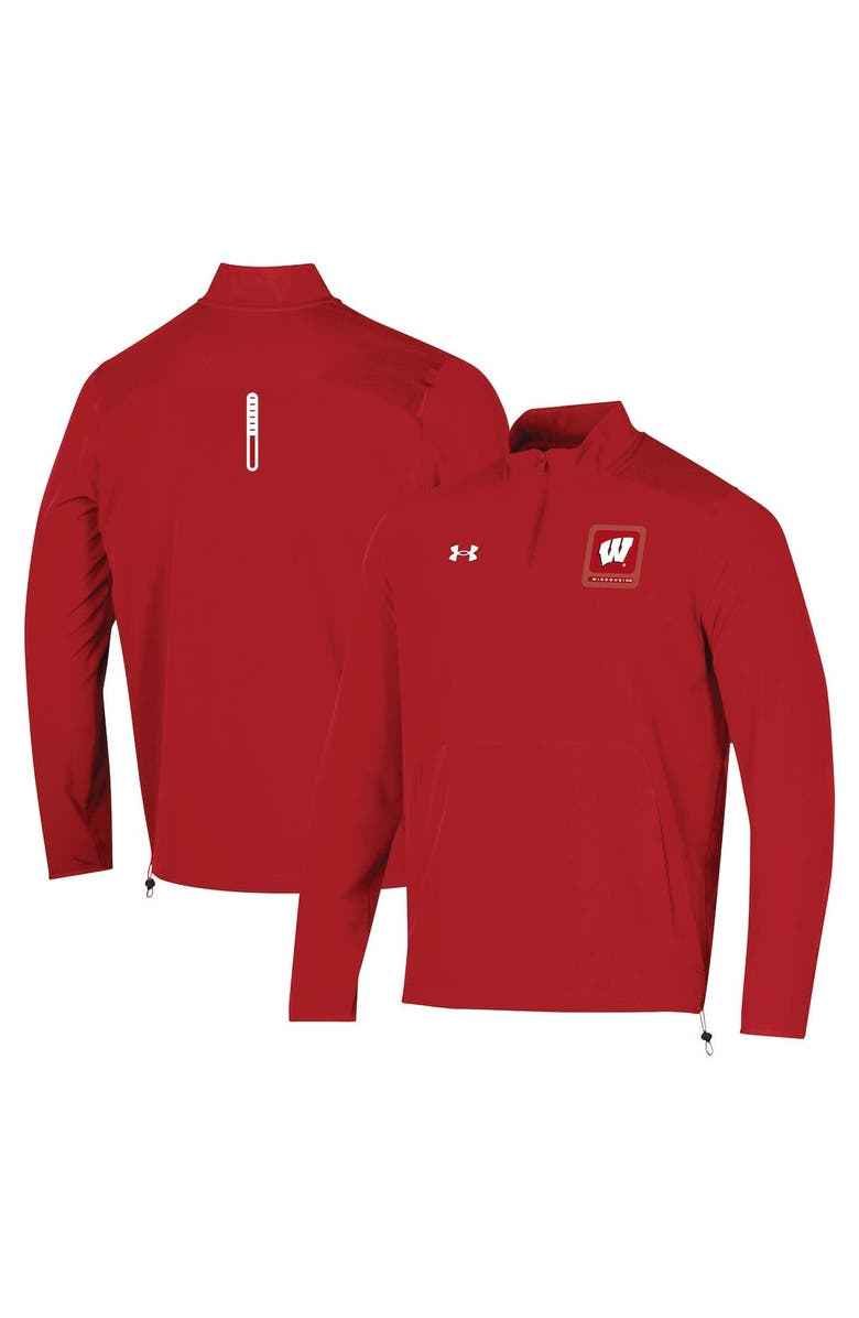 Under Armour Men's Under Armour Red Wisconsin Badgers 2023 Motivate Half-Zip Top, Main, color, Red
