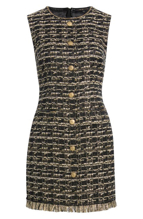 Gillian Sleeveless Tweed Dress