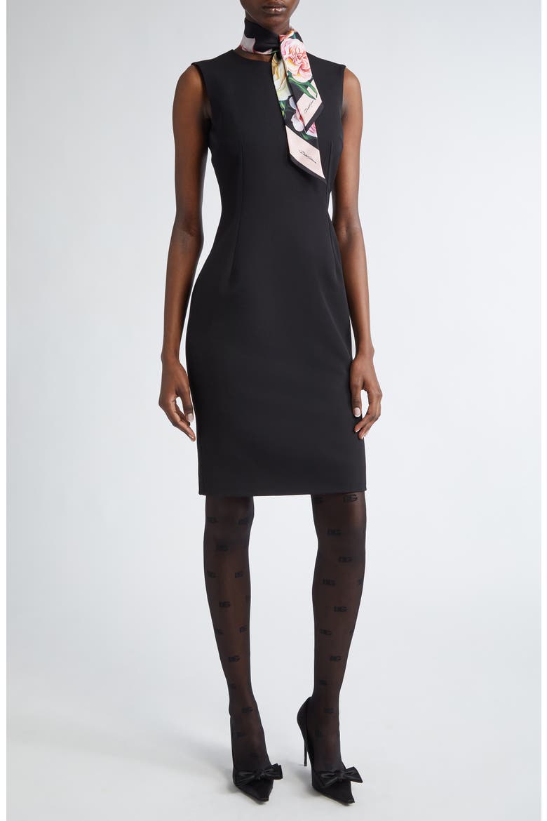 Lana Sleeveless Virgin Wool Sheath Dress, Main, color, N0000 NERO