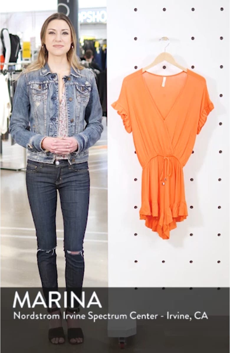 Ruffle Sleeve Cover-Up Romper, sales video thumbnail