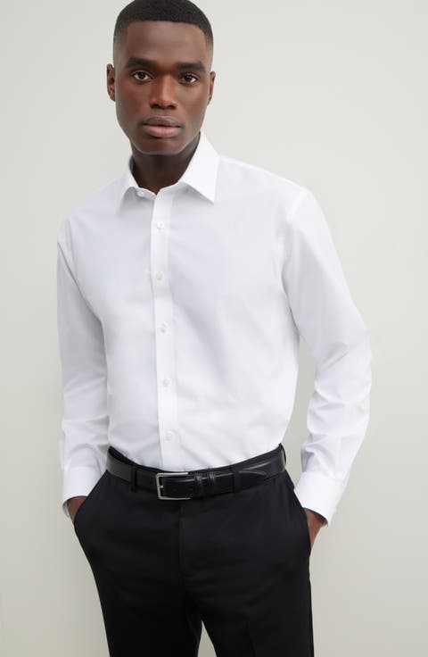 Non-Iron Traditional Fit Solid Cotton Dress Shirt (Regular, Big & Tall)