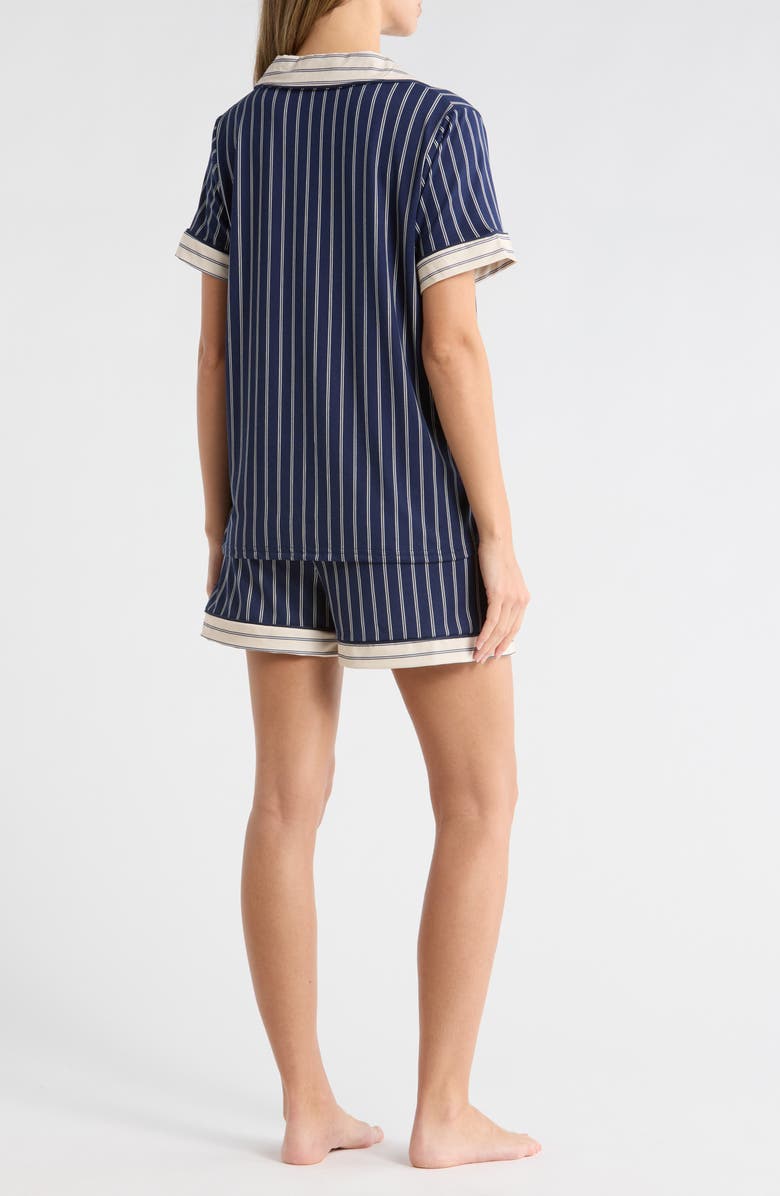 French Connection Stripe Short Pajamas, Alternate, color, Blue Depths/White