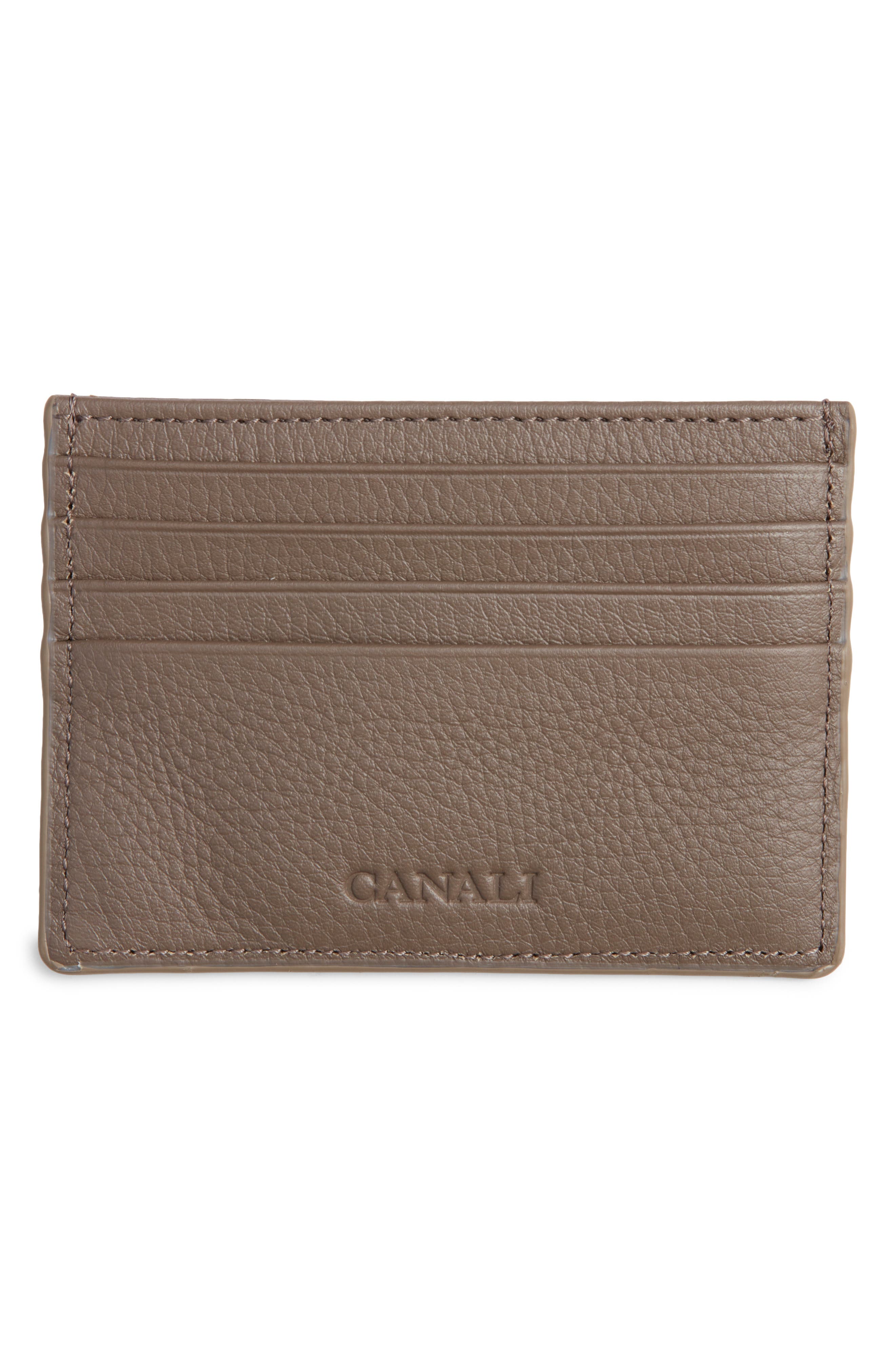 Canali Tumbled Calfskin Card Holder