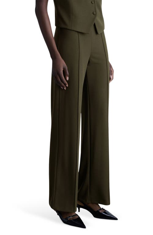 Mango Straight Leg Pants In Khaki Green