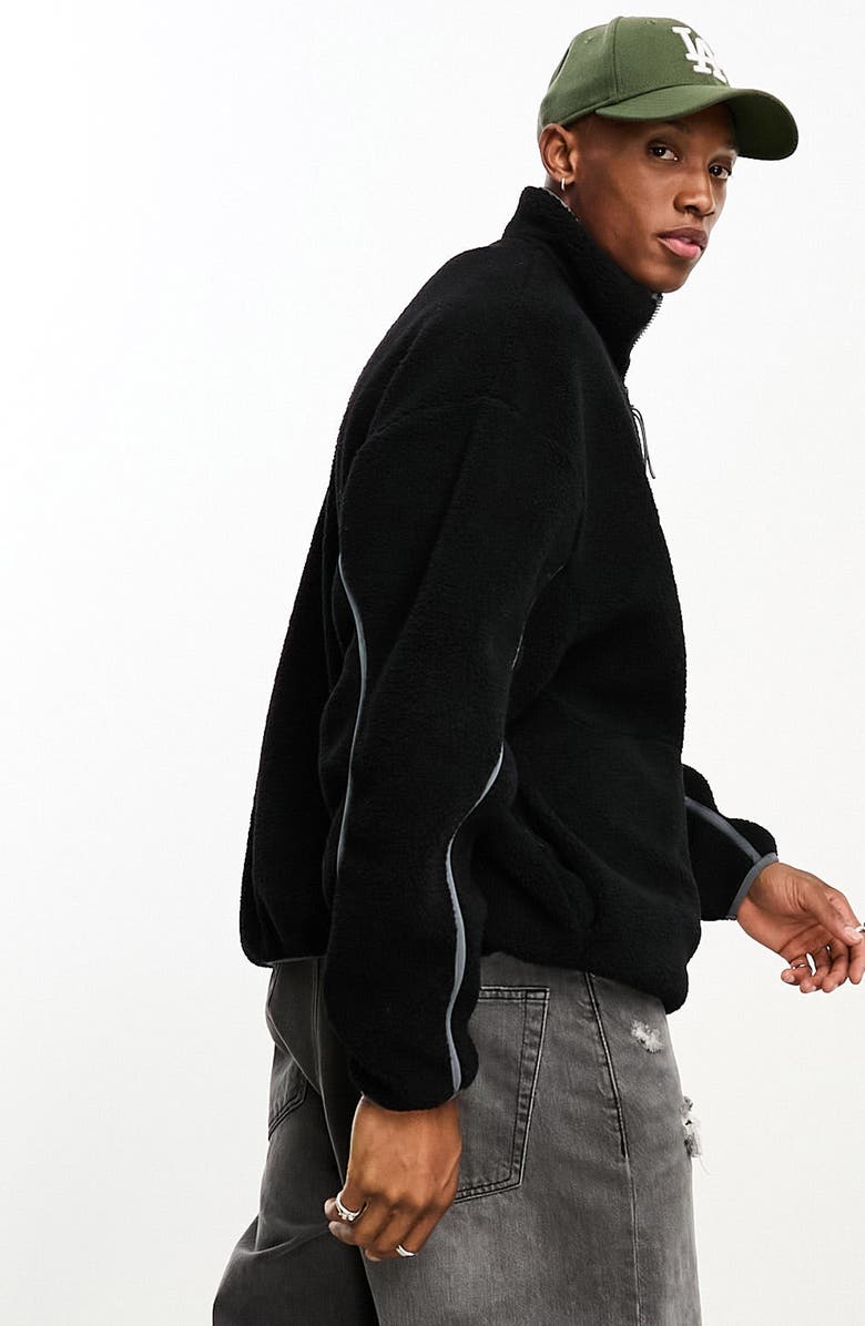 ASOS DESIGN Half Zip Fleece Sweatshirt, Alternate, color,
