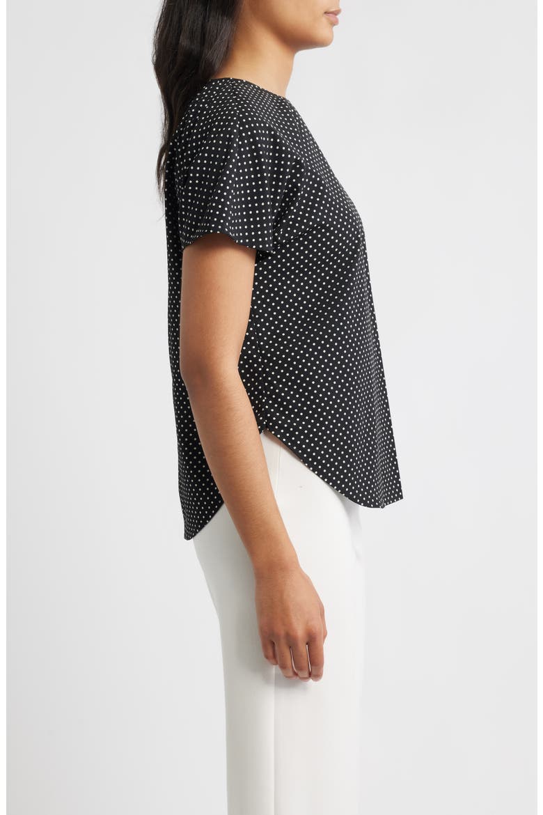 Polka Dot Short Sleeve Top, Alternate, color, ANNE BLACK / ANNE WHITE