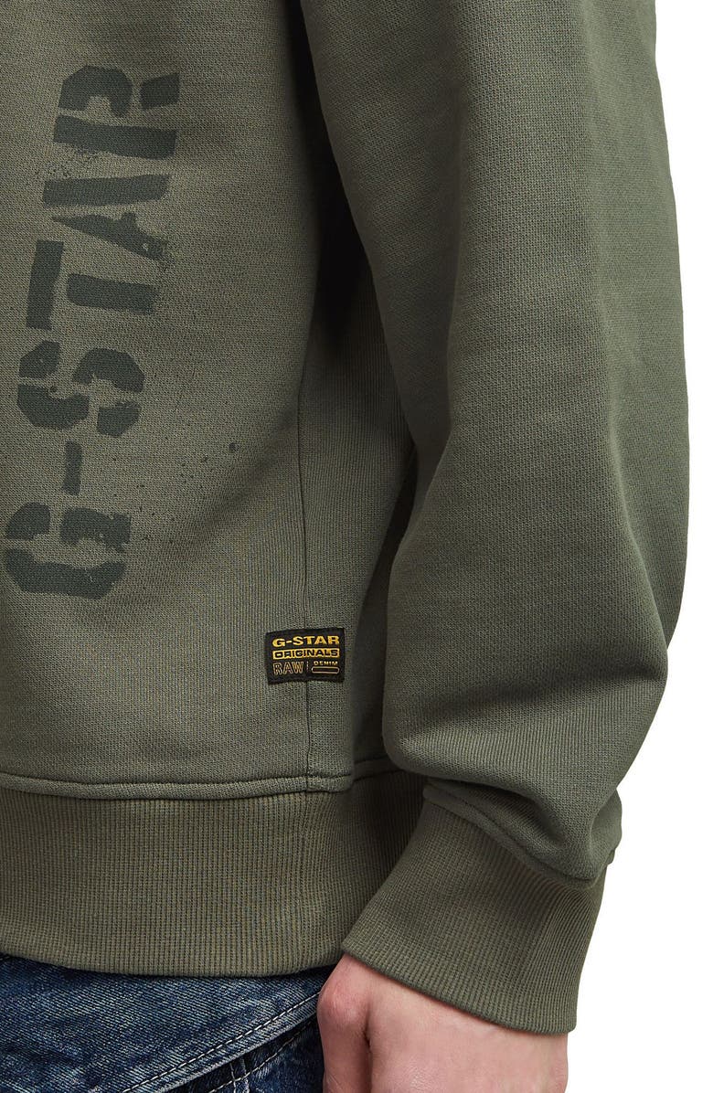 G-STAR Sprayed 89 Loose Organic Cotton Crewneck Sweatshirt, Alternate, color, Gs Grey