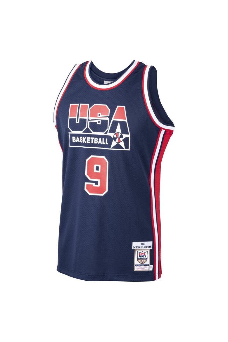 Men's Mitchell & Ness Michael Jordan Navy USA Basketball Home 1992 Dream Team Authentic Jersey, Alternate, color, Navy