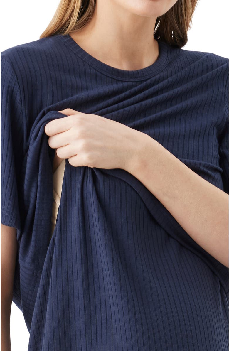 Ripe Maternity Mike Rib Nursing Top, Alternate, color, Navy