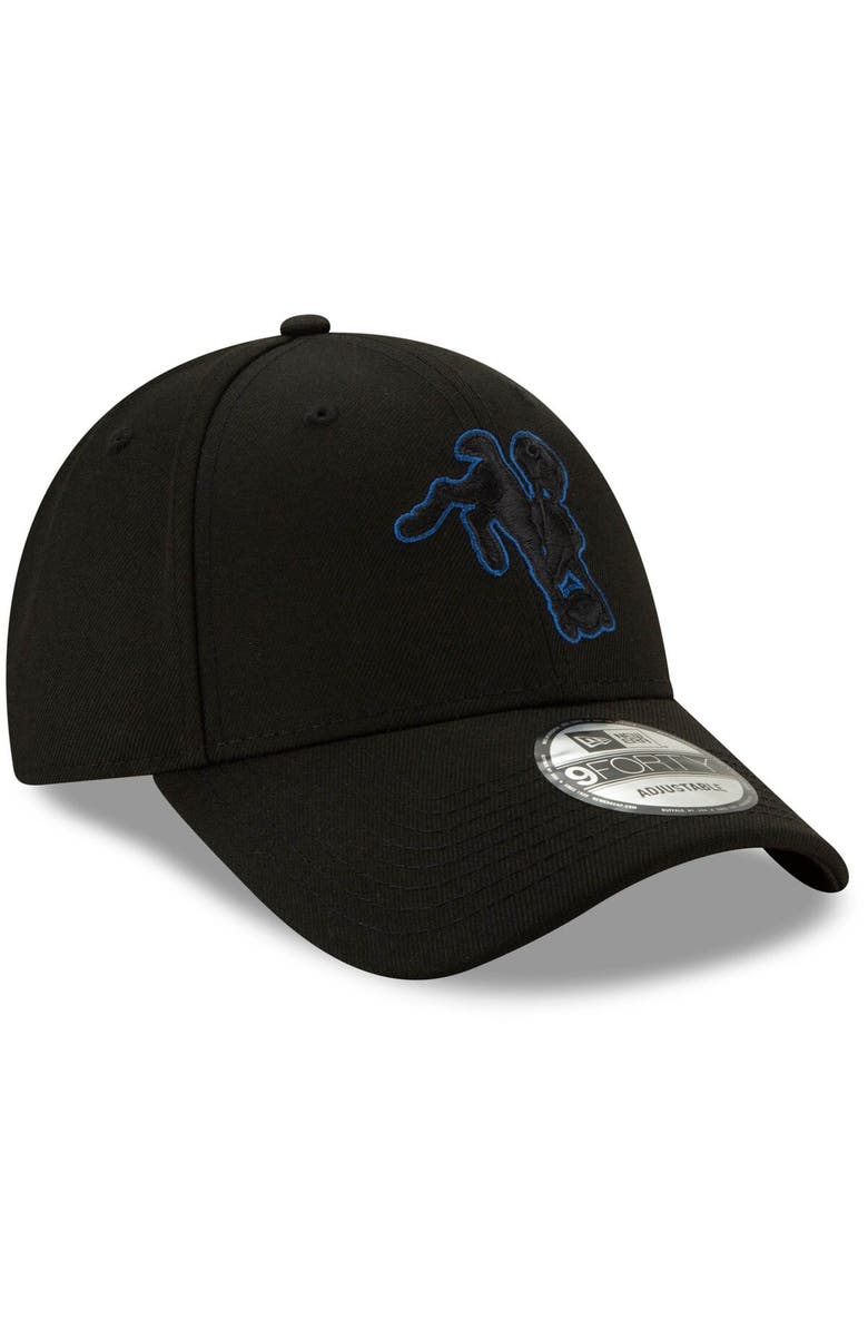 New Era Men's New Era Black Indianapolis Colts Throwback Logo Momentum 9FORTY Adjustable Snapback Hat, Alternate, color, 