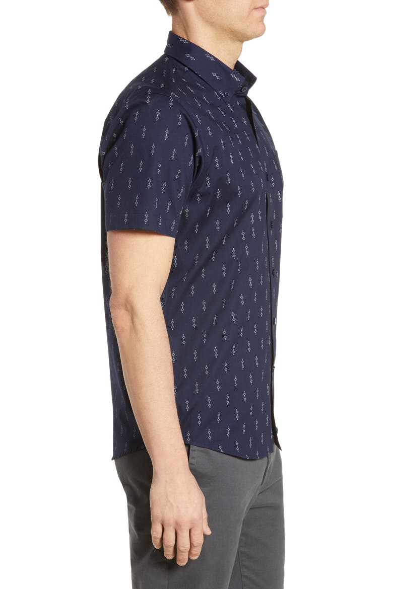 Strive Classic Fit Keyhole Print Shirt, Alternate, color, LIBERTY NAVY
